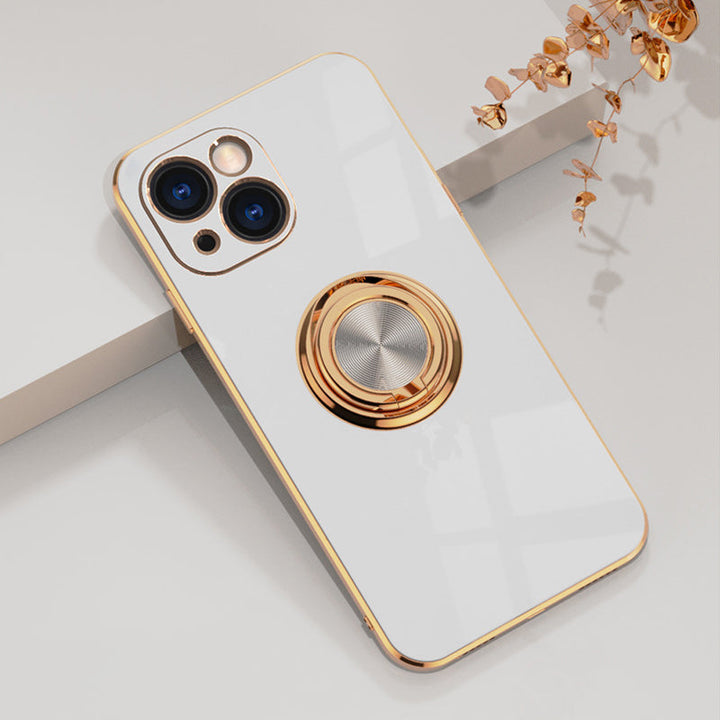 Plattiertes iPhone-deksel med ring | Skanto