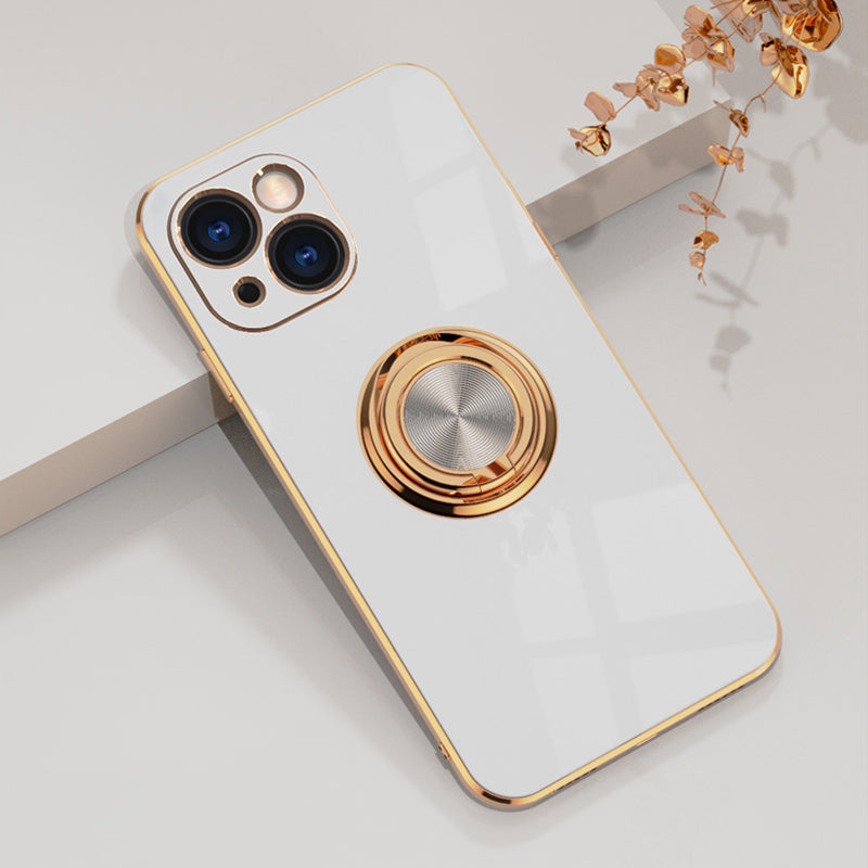 Plateret iPhone-deksel med ring | Skanto