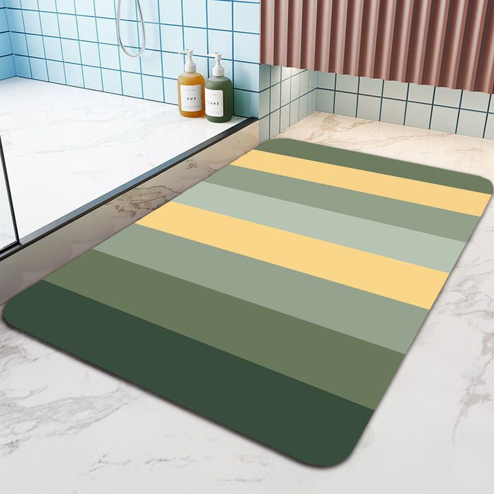Non Slip Absorberende Stripete Gulvmatte, Hurtigtørkende Badbalconiteppe | Skanto