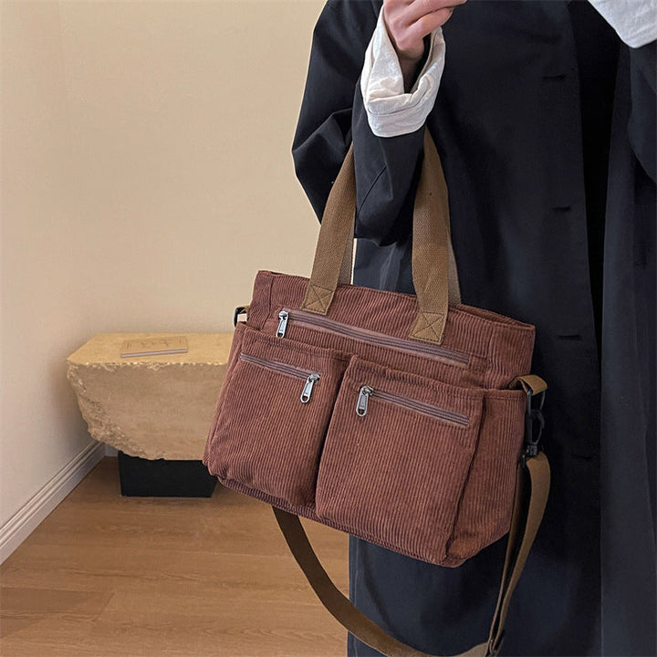 Ensfarget kordfløyels totebag | Skanto