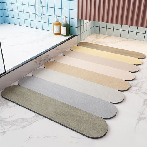 Non Slip Absorberende Stripete Gulvmatte, Hurtigtørkende Badbalconiteppe | Skanto