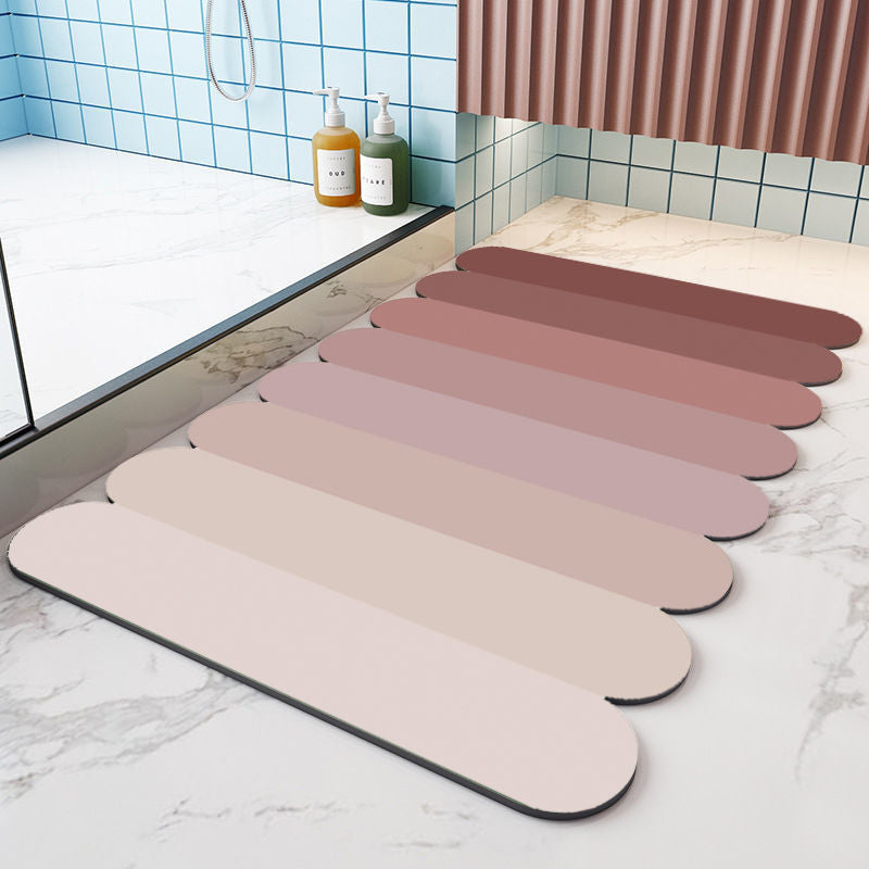 Non Slip Absorberende Stripete Gulvmatte, Hurtigtørkende Badbalconiteppe | Skanto