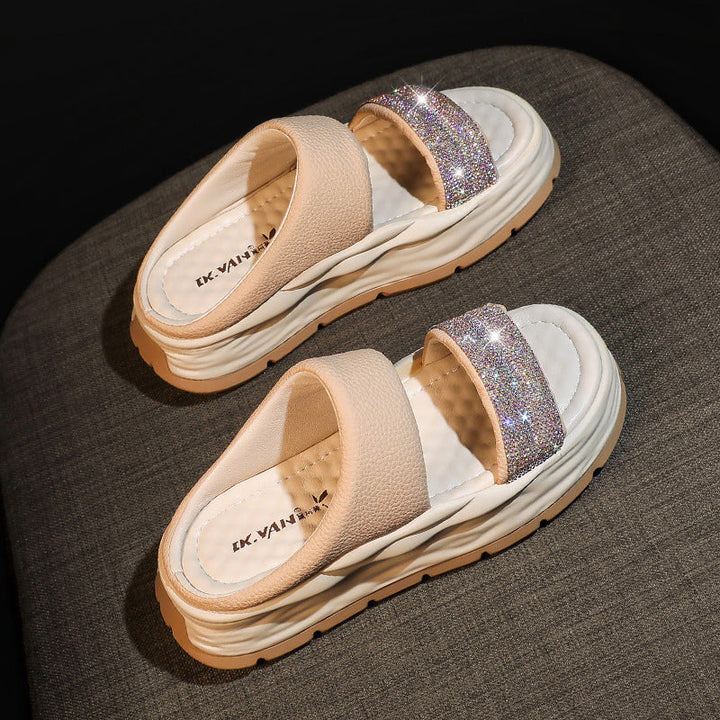Skanto | Glitrende Rhinestone Hæl Sandaler