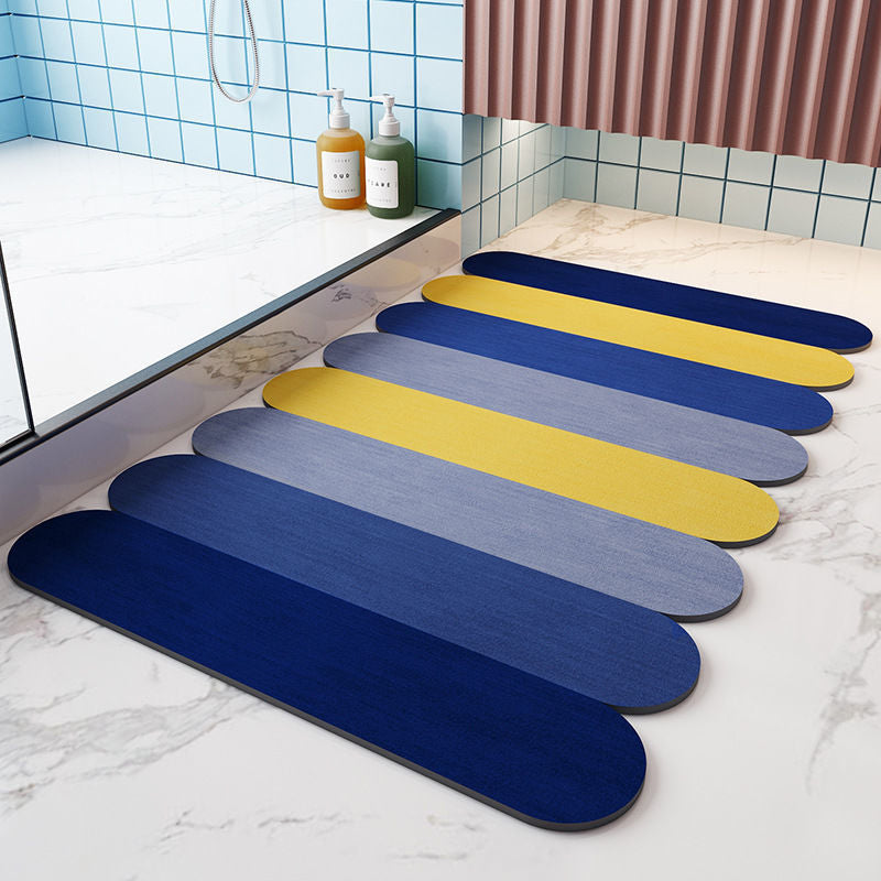 Non Slip Absorberende Stripete Gulvmatte, Hurtigtørkende Badbalconiteppe | Skanto