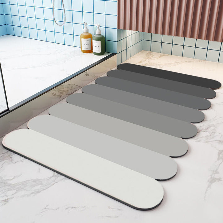 Non Slip Absorberende Stripete Gulvmatte, Hurtigtørkende Badbalconiteppe | Skanto