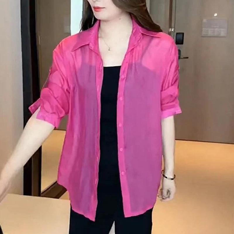 Sommerbluse laget av silke chiffon | Skanto