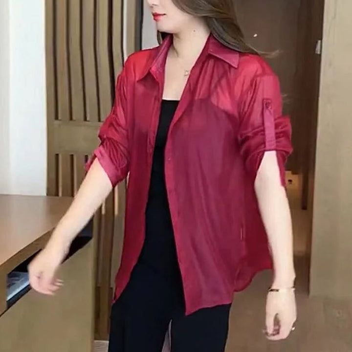 Sommerbluse laget av silke chiffon | Skanto
