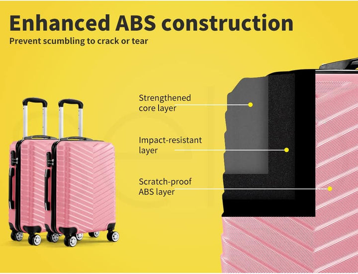 Hard Shell Carry-On Bagasje med Lås & Spinner Hjul – Rosemont | Skanto
