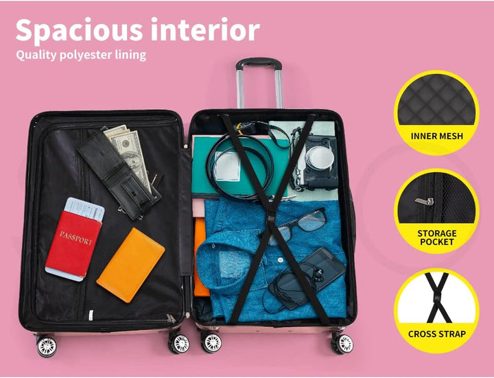 Hard Shell Carry-On Bagasje med Lås & Spinner Hjul – Rosemont | Skanto