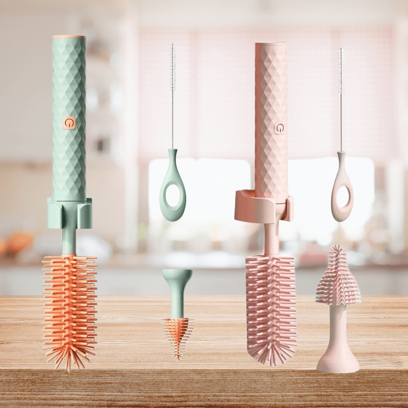 Norvo | SPINBRITE – Elektrisk Silikon Flaske-Børste for Enkel, Hygienisk Rengjøring