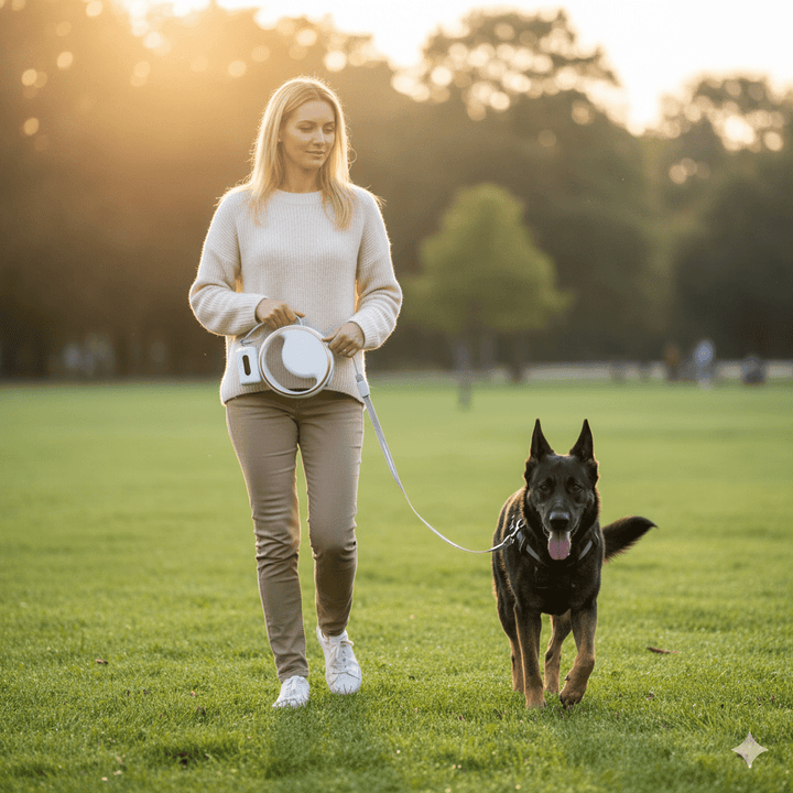 Skanto | SmartLead – Automatisk hundebånd med LED-lampe og poseholder
