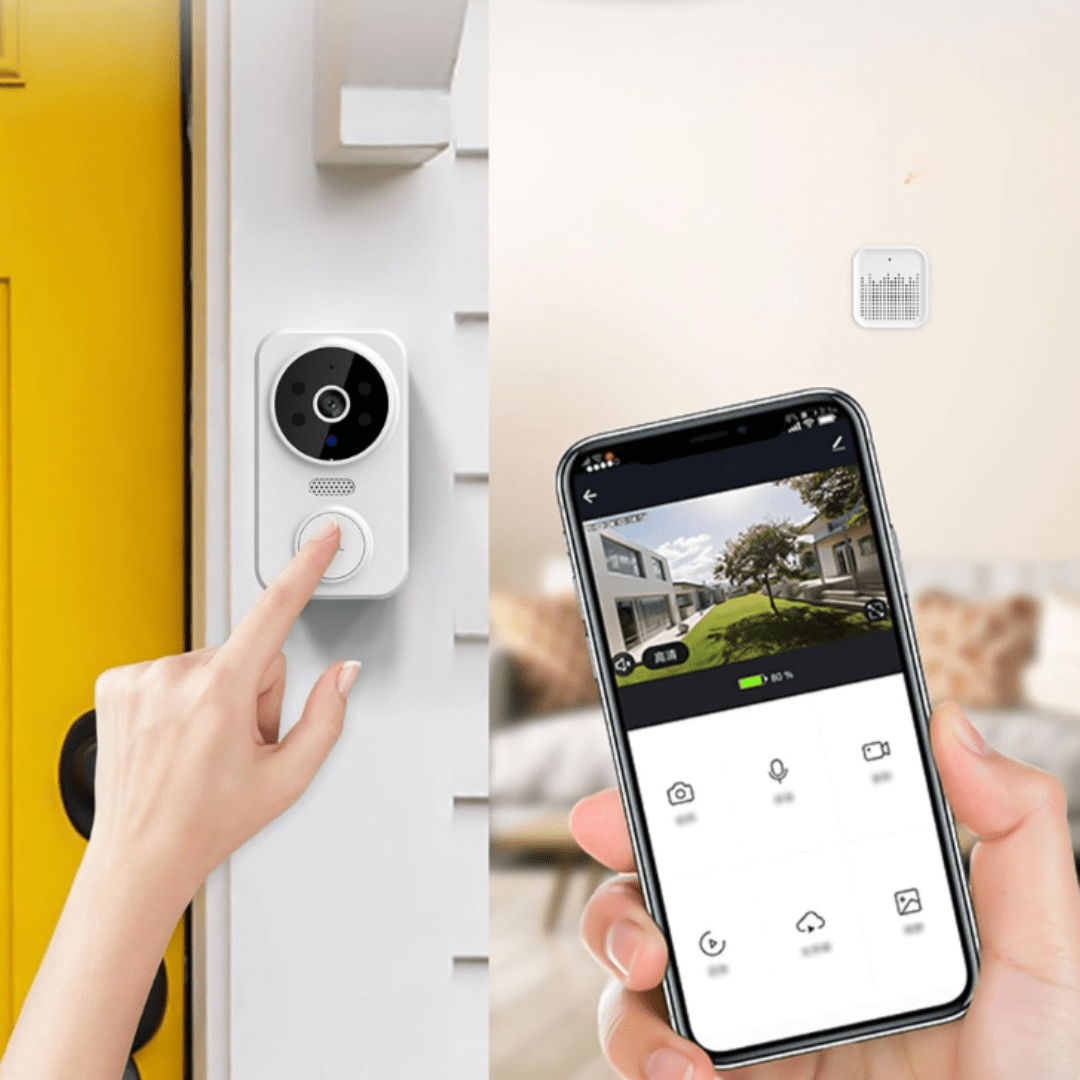 Skanto | SmartView Dørklokke – Intelligent Dørklokke med HD-kamera og Bevegelsessensor