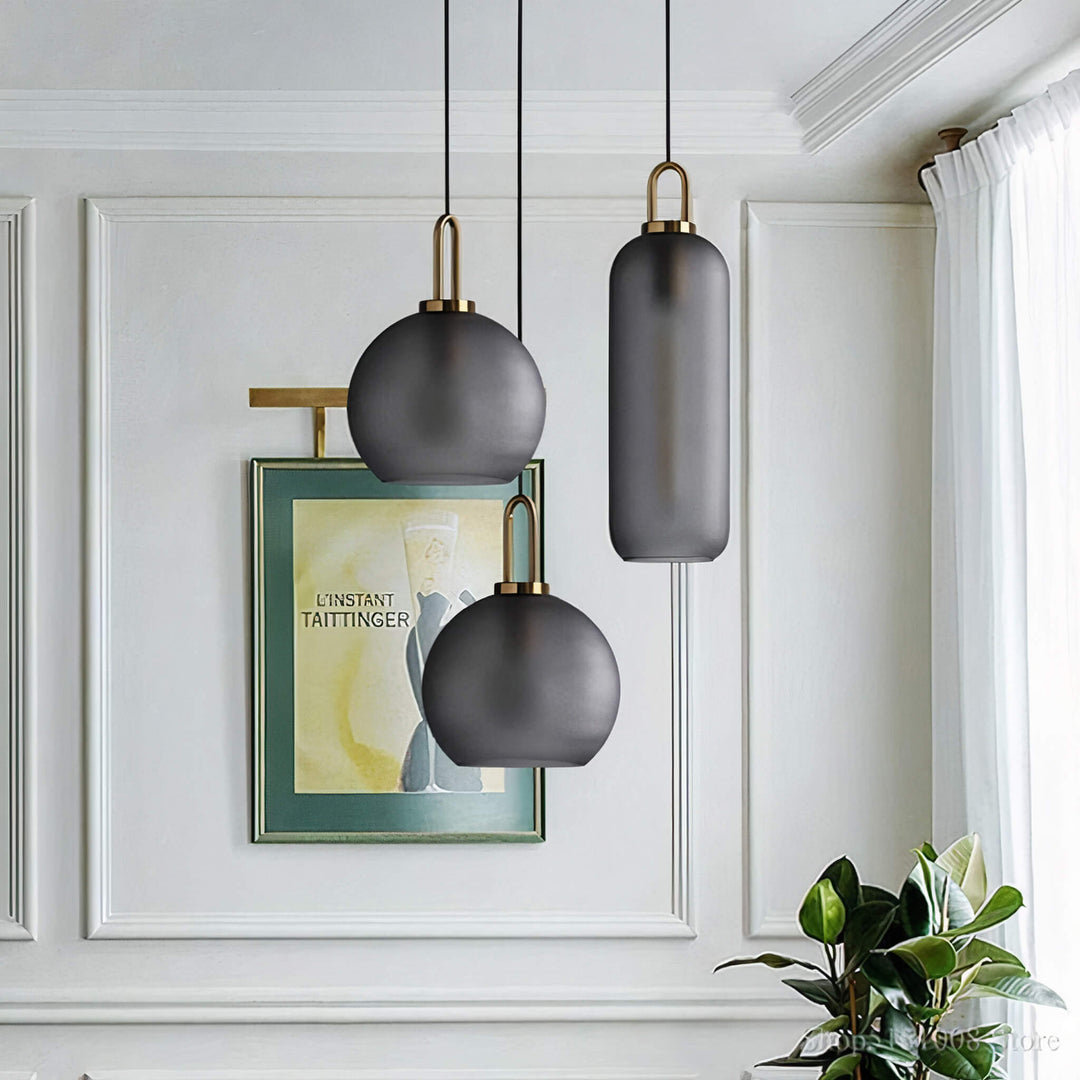 Røykfarget Glass Pendellampe – Industriell Taklampe for Kjøkken, Spisestue & Stue | Skanto