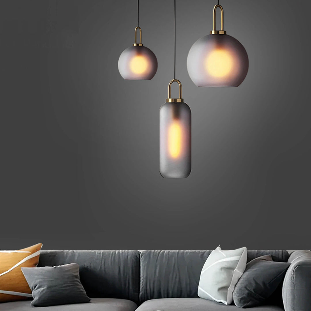 Røykfarget Glass Pendellampe – Industriell Taklampe for Kjøkken, Spisestue & Stue | Skanto