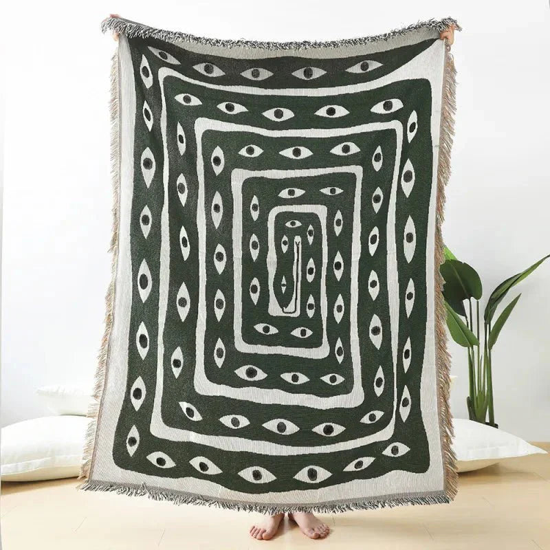Snake Eye Design Sofa Blanket for Cozy Home Decor | Skanto