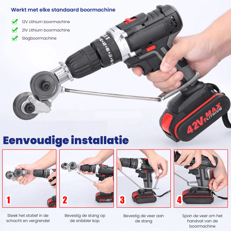 Norvo | Snibbler Boremaskin Cutter – Presis Blikkenslagerverktøy for Jern, Stål & Aluminium