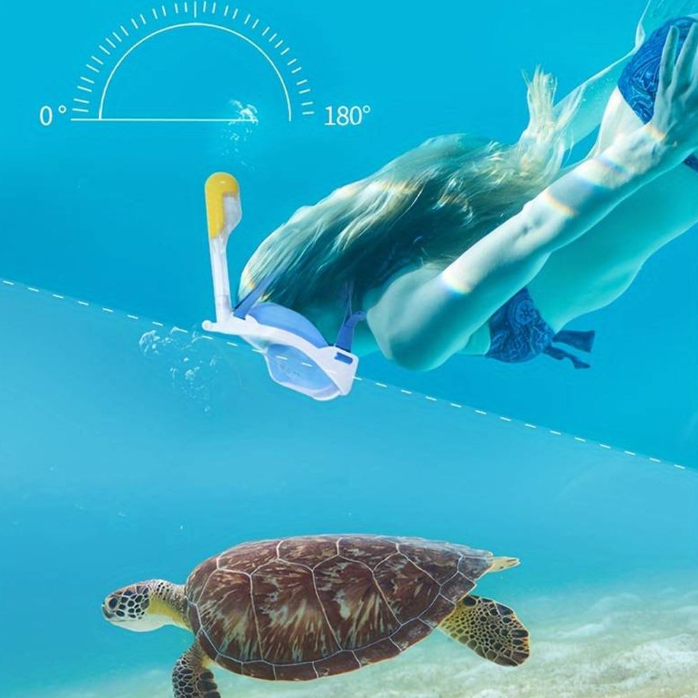 Snorkelmaske for barn og voksne med snorkel og 180-graders synlighet | Skanto