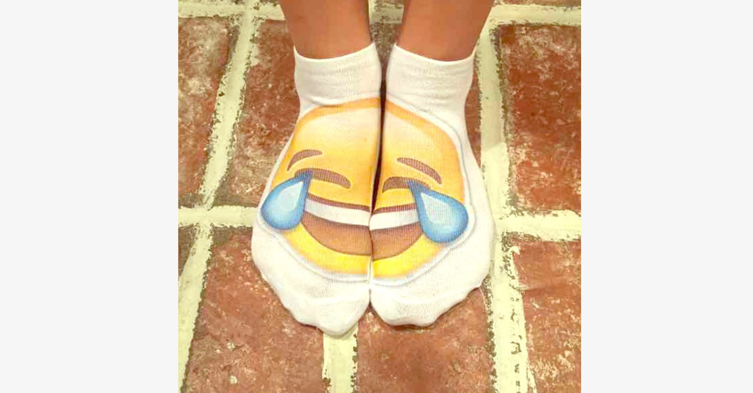 Skanto | 3D smilende emoji mote ensidig trykk bomull sokker