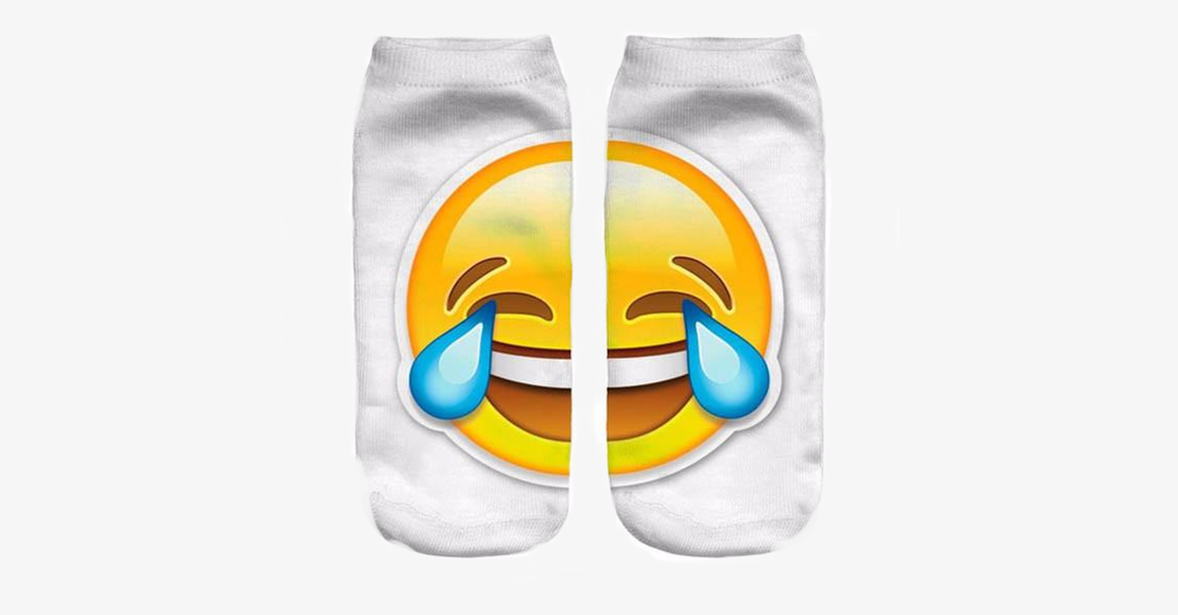 Skanto | 3D smilende emoji mote ensidig trykk bomull sokker