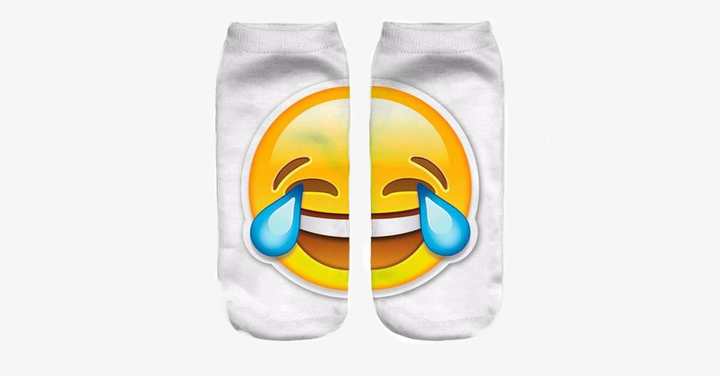 Skanto | 3D smilende emoji mote ensidig trykk bomull sokker