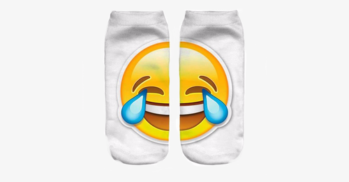 Skanto | 3D smilende emoji mote ensidig trykk bomull sokker