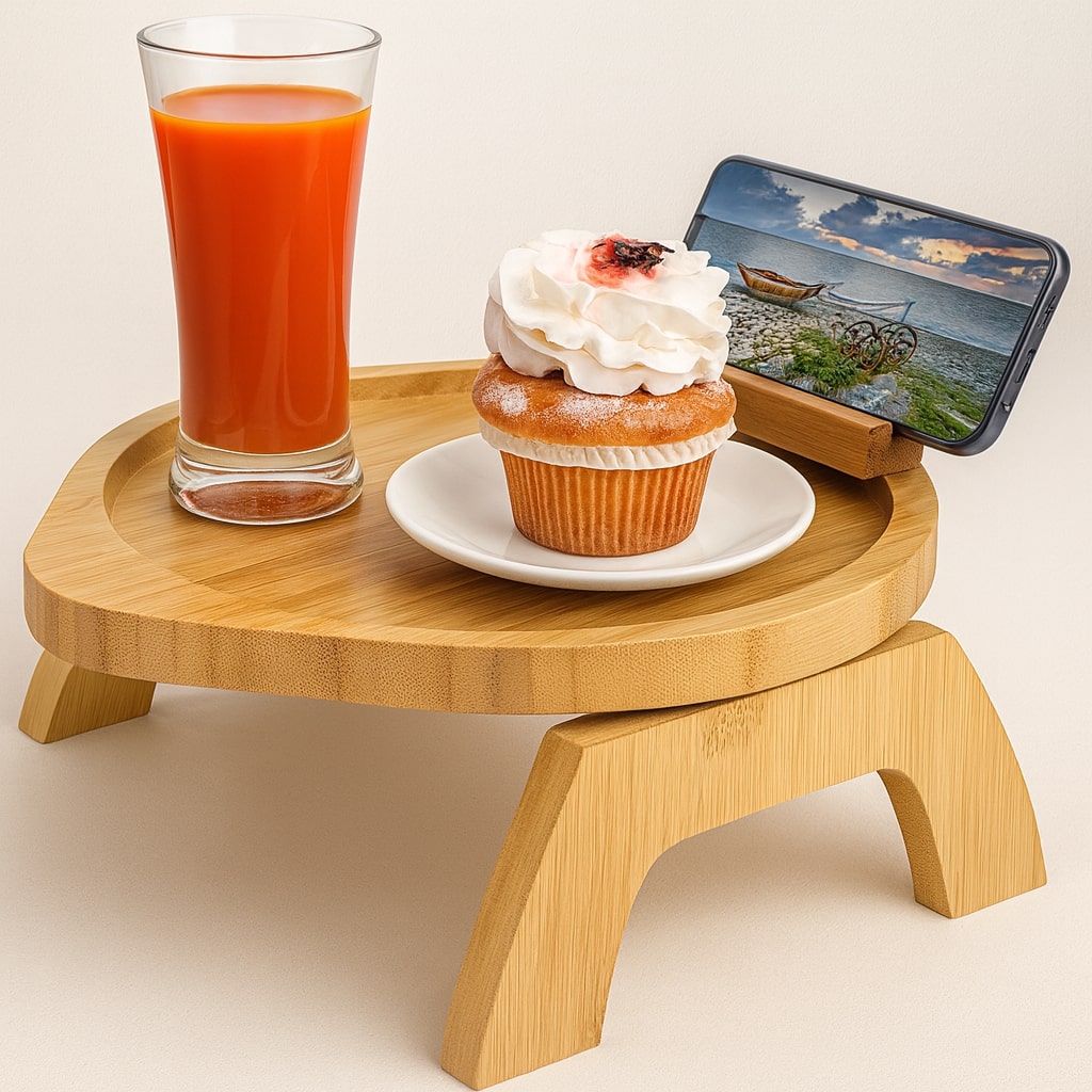 SofaNest Armlene Bord Tre Sofa Sidebord Med Telefonholder | Skanto