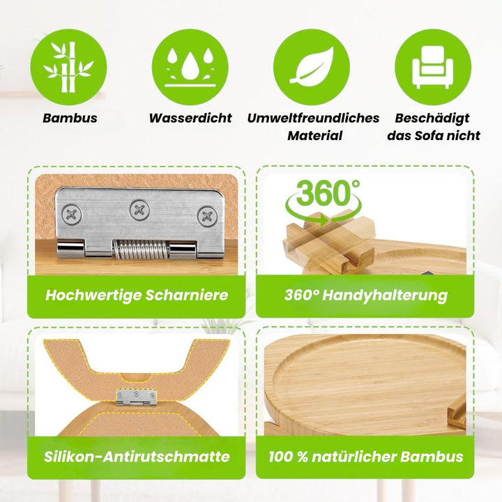 SofaNest Armlekkebord Tre Sofa Sidebord Med Telefonholder | Skanto