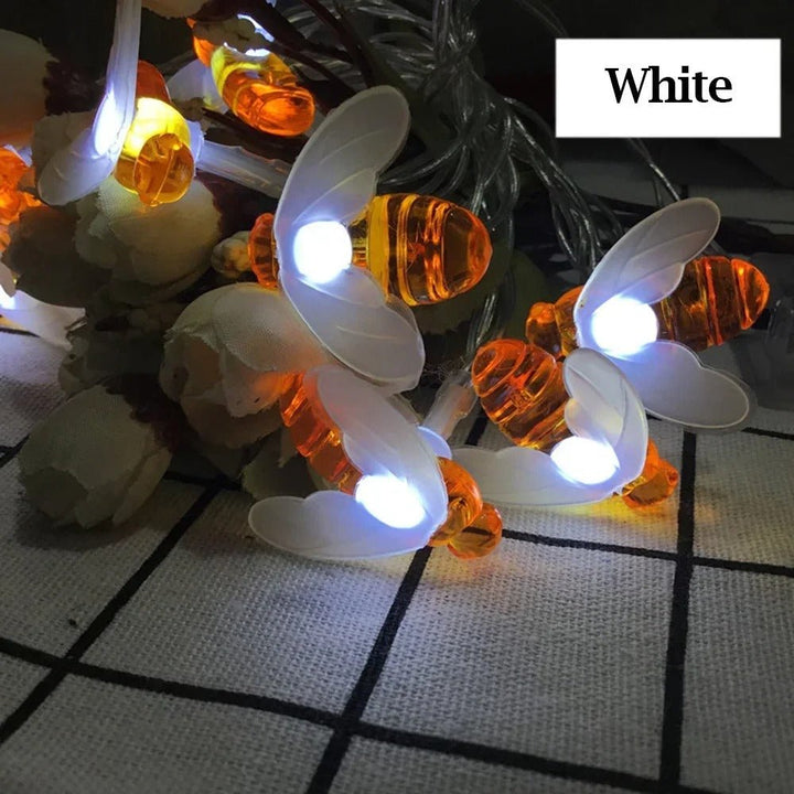 Skanto | Solar Honey Bee String Lights - Vanntette lys for hage, jul, bryllup, fest utendørs belysning