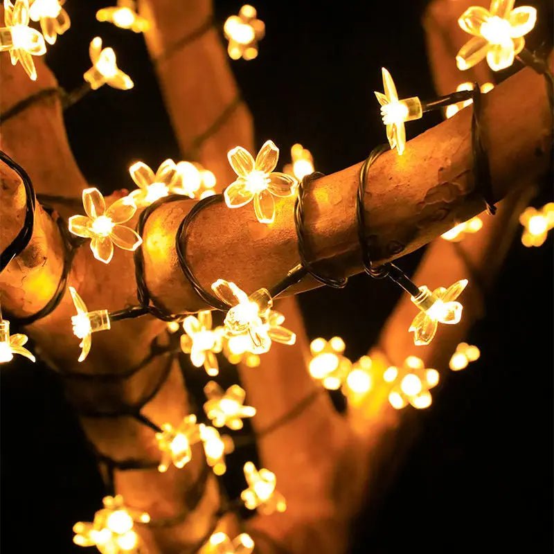 Skanto | Solar Cherry Blossom String Lights – Vanntette eventyrbelysning for hager, bryllup, fester og julepynt