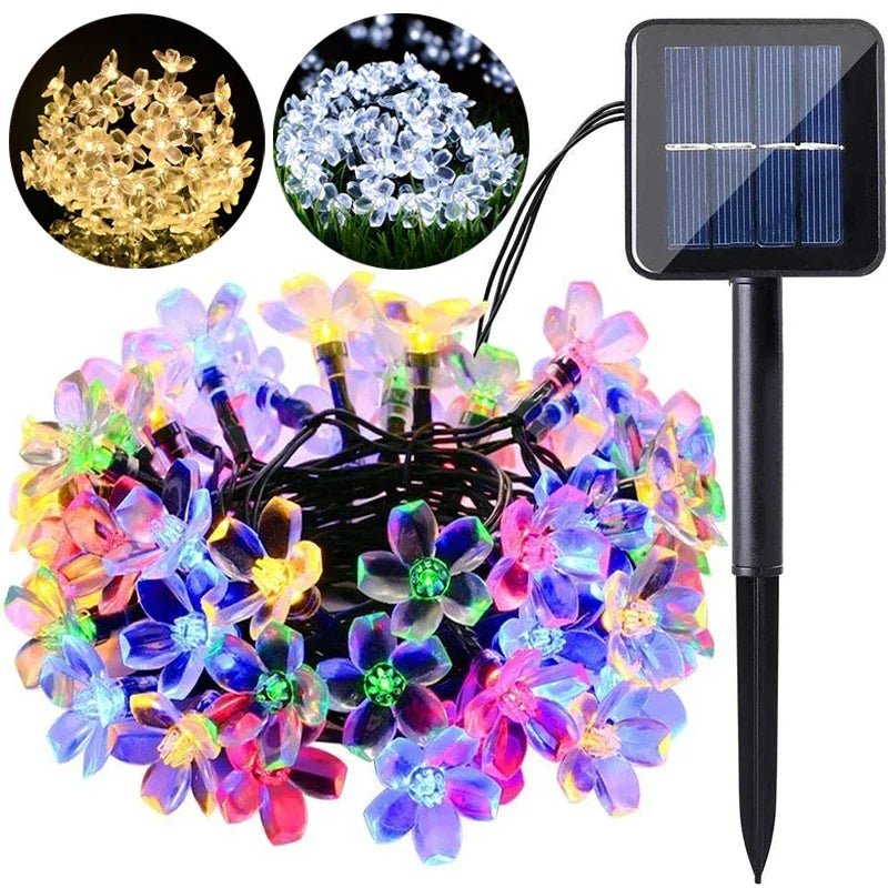 Skanto | Solar Cherry Blossom String Lights – Vanntette eventyrbelysning for hager, bryllup, fester og julepynt
