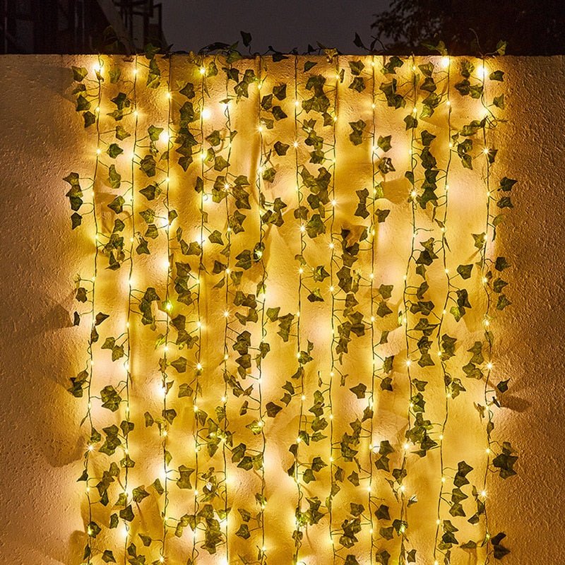 Skanto | IvyGlow Sollys Kjede Ivy | Vanntett | LED Stemningslys for Hage & Balkong | Dekor for Utendørsområder