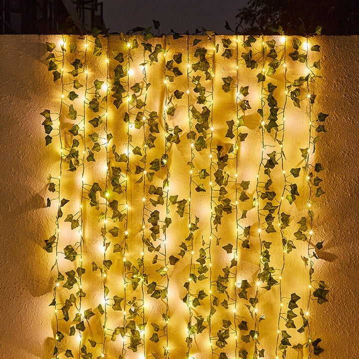 Skanto | IvyGlow Sollys Kjede Ivy | Vanntett | LED Stemningslys for Hage & Balkong | Dekor for Utendørsområder