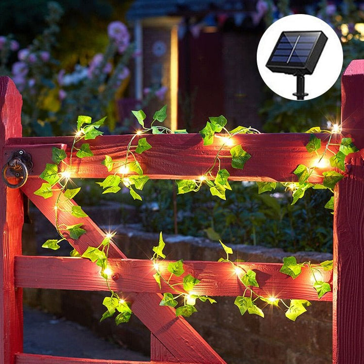 Skanto | IvyGlow Sollys Kjede Ivy | Vanntett | LED Stemningslys for Hage & Balkong | Dekor for Utendørsområder