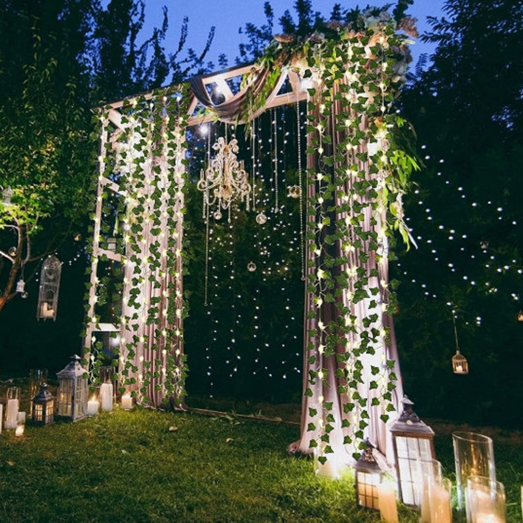 Skanto | IvyGlow Sollys Kjede Ivy | Vanntett | LED Stemningslys for Hage & Balkong | Dekor for Utendørsområder