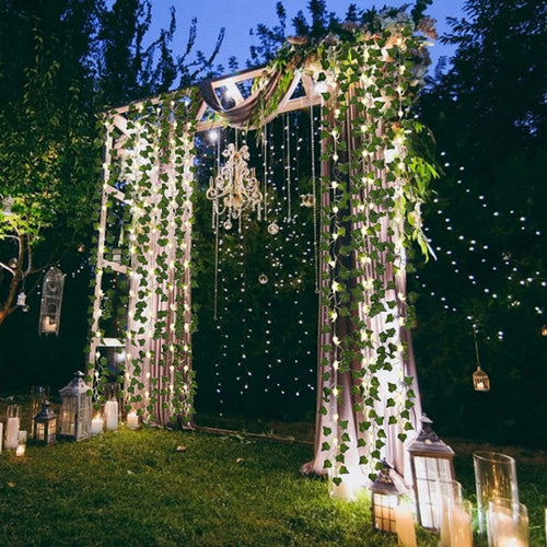 Skanto | IvyGlow Sollys Kjede Ivy | Vanntett | LED Stemningslys for Hage & Balkong | Dekor for Utendørsområder