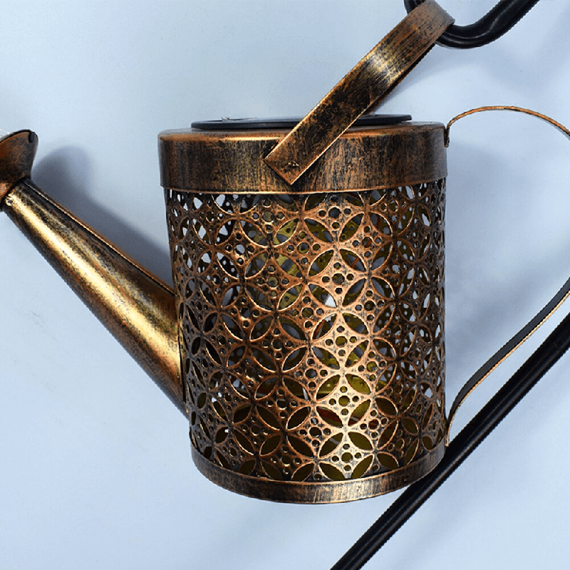 Norvo | Solvannkanne Lampe – Smedjern Hagebelysning med 36 Varme LED-lamper for Magisk Utendørs Stemning