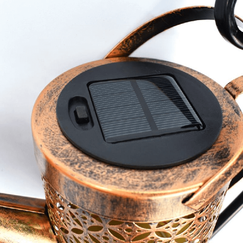 Skanto | Solvannkanne Lampe – Smedjern Hagebelysning med 36 Varme LED-lamper for Magisk Utendørs Stemning