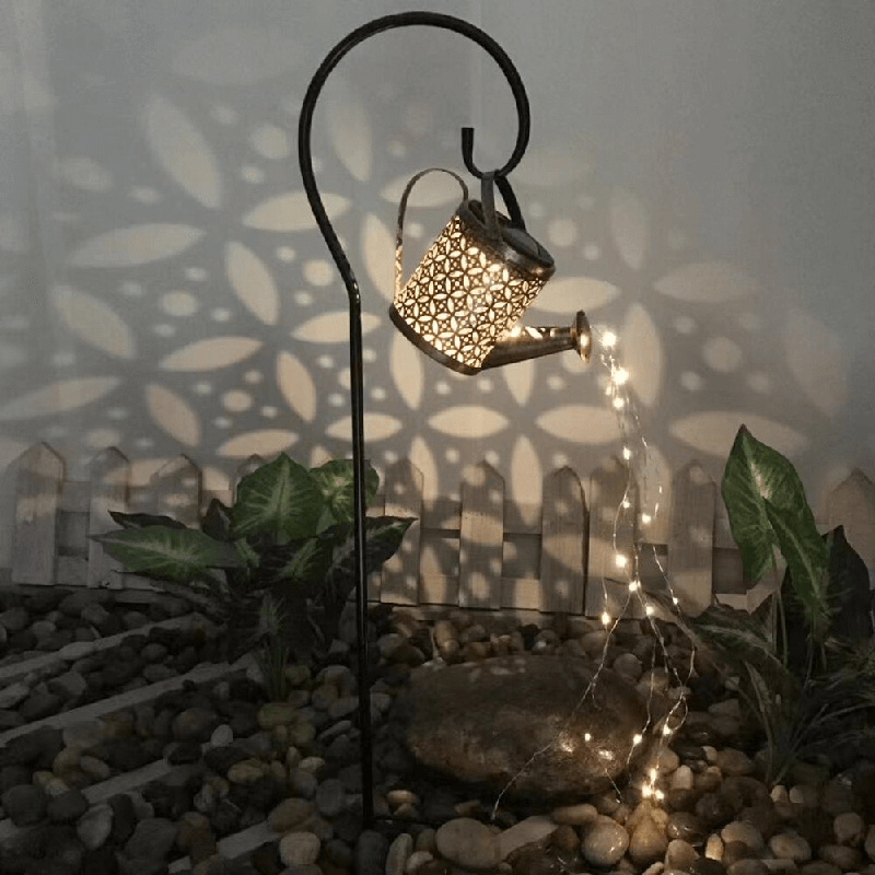 Skanto | Solvannkanne Lampe – Smedjern Hagebelysning med 36 Varme LED-lamper for Magisk Utendørs Stemning