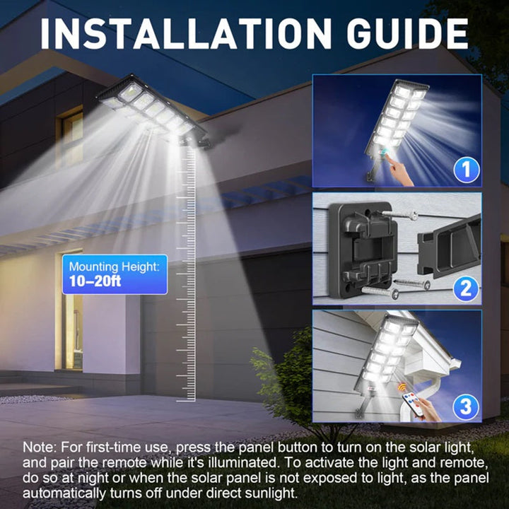 Skanto | Høyytelses 250W LED Solar Gatebelysning med Bevegelsessensor