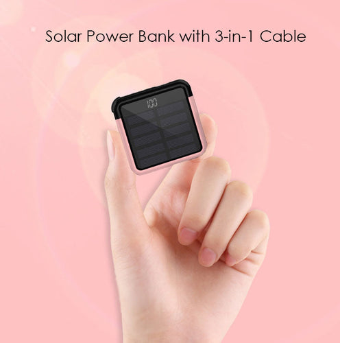 Skanto | Tinier & Thinner Solenergi Power Bank med 3-i-1 Skjult Kabel