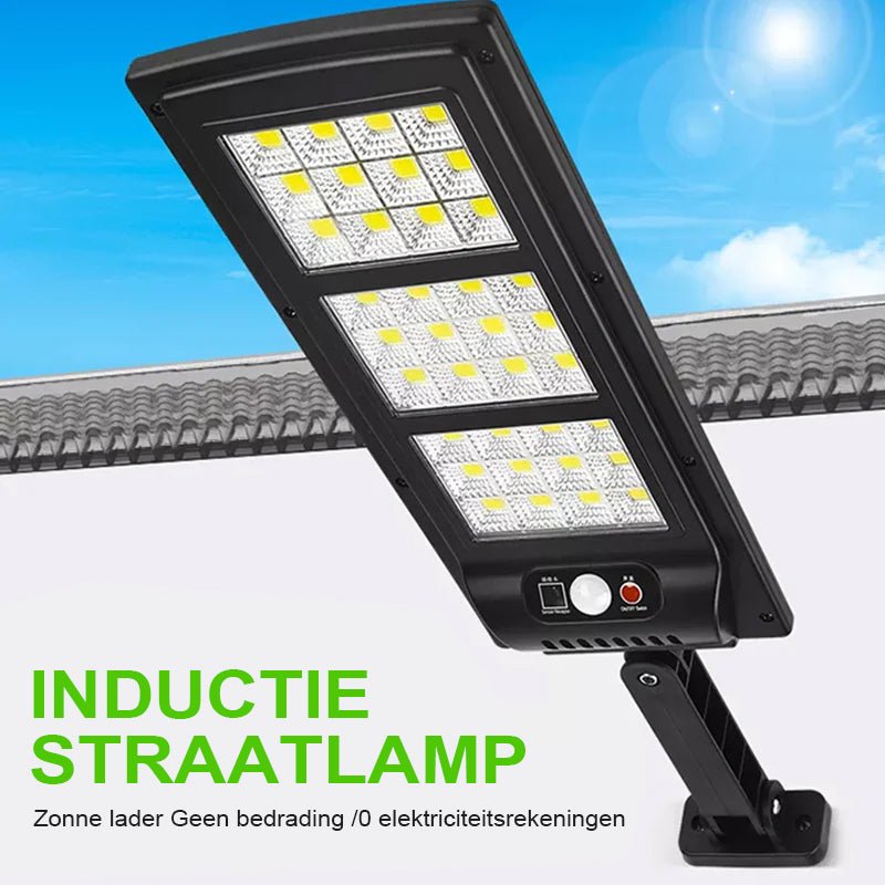 SolarBright Gartenleuchte med Bewegungsmelder – Kabellose IP65 LED-Außenleuchte med Fernbedienung og 6000K kalt lys