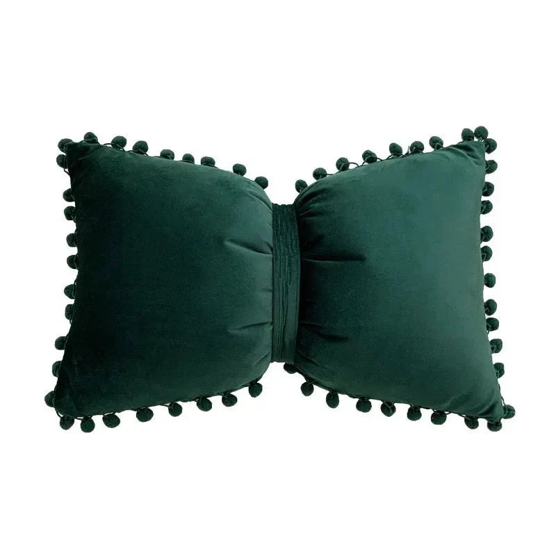 Solid Candy Colour Tasseled Cushion Cover Velvet 50x30cm | Skanto