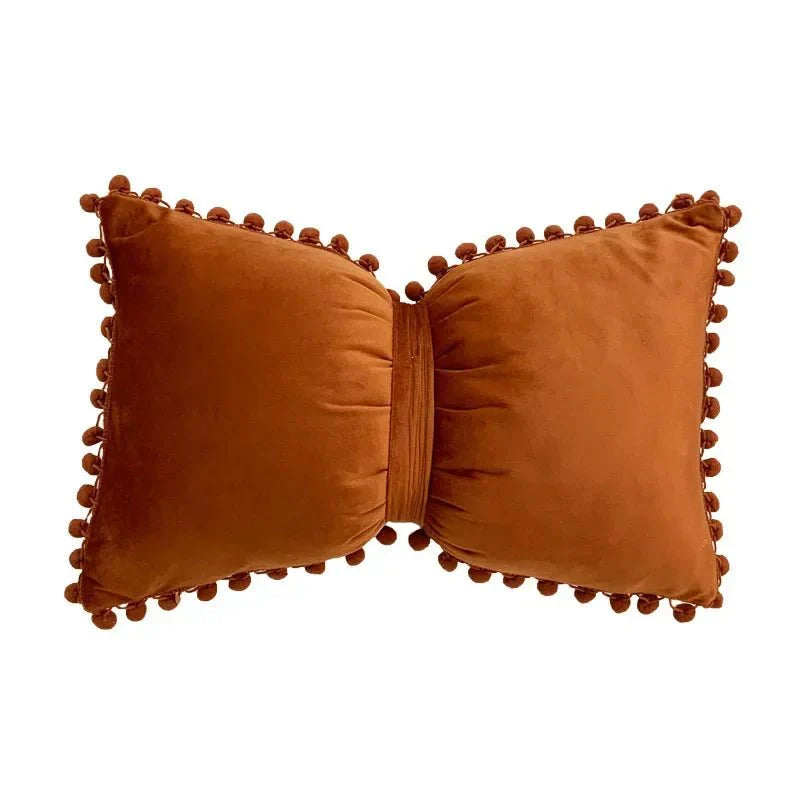 Solid Candy Colour Tasseled Cushion Cover Velvet 50x30cm | Skanto