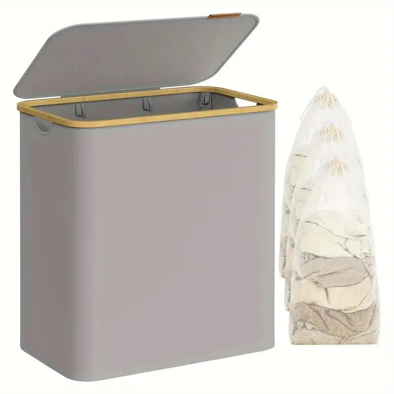 Skanto | SortiSpace Vaskekurv – 150L Sammenleggbar Vaskekurv med 2 Rom
