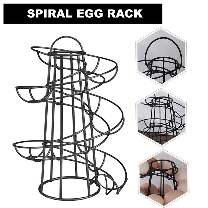 Spiral Egg Rack Egg Stand Multi-funksjonell Metall Spiral Egg Kurv | Skanto