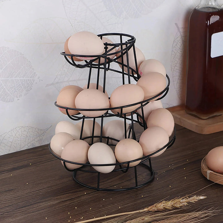 Spiral Egg Rack Egg Stand Multi-funksjonell Metall Spiral Egg Kurv | Skanto