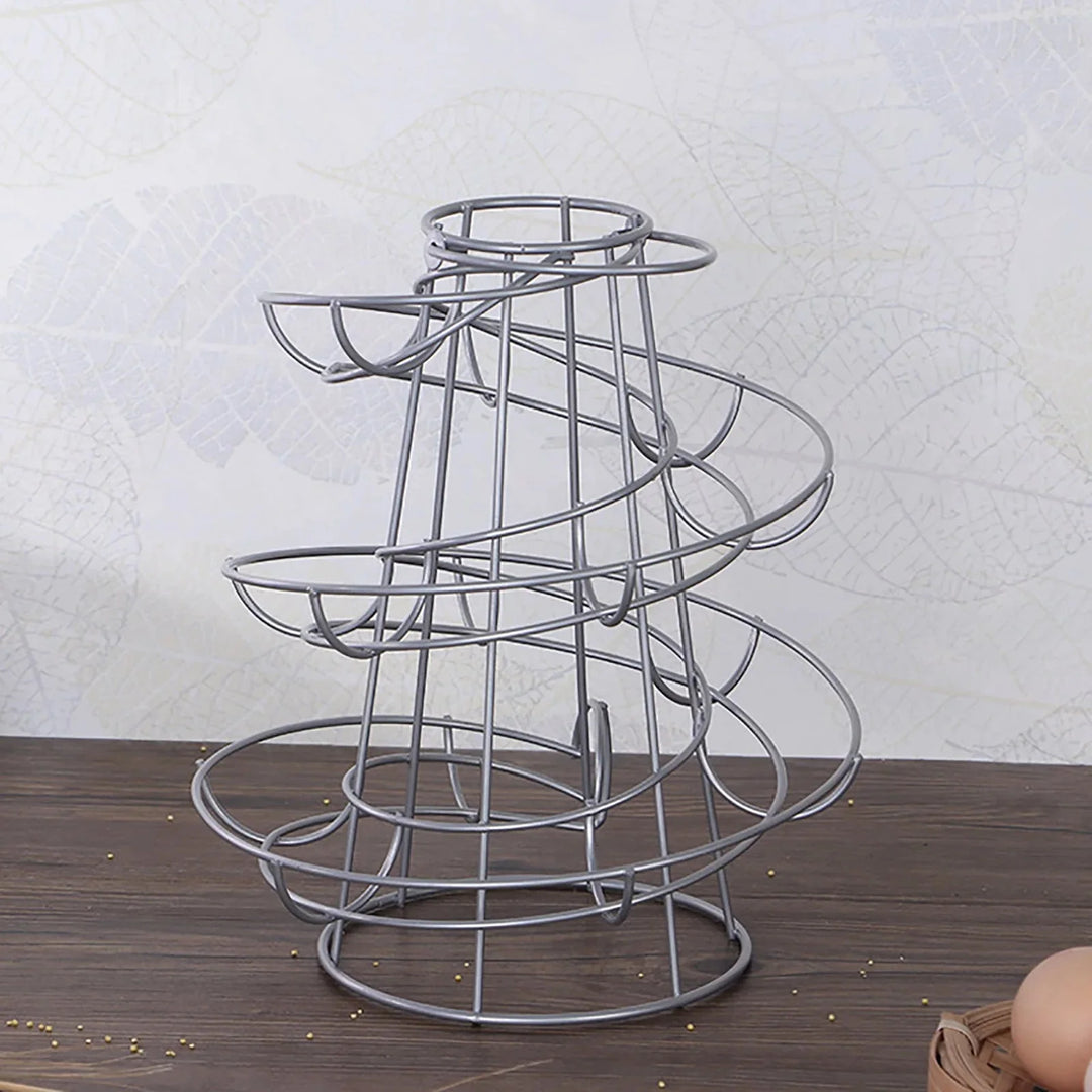Spiral Egg Rack Egg Stand Multi-funksjonell Metall Spiral Egg Kurv | Skanto
