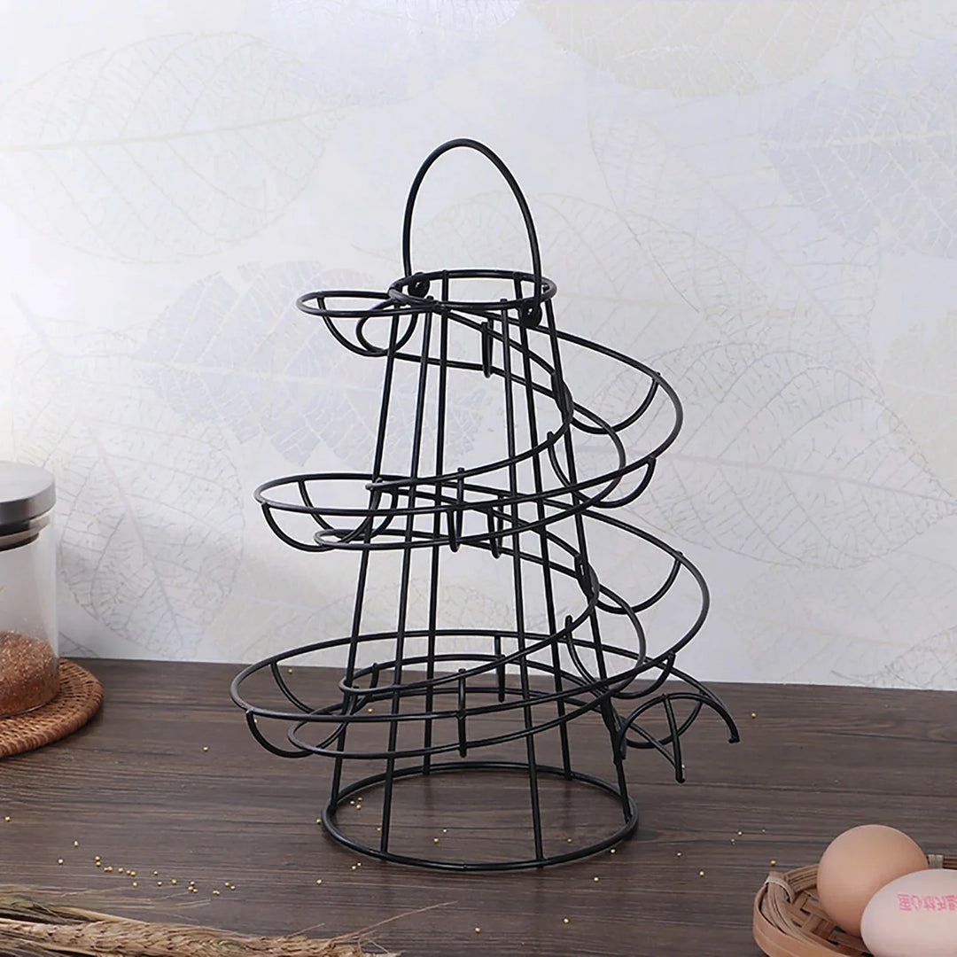 Spiral Egg Rack Egg Stand Multi-funksjonell Metall Spiral Egg Kurv | Skanto