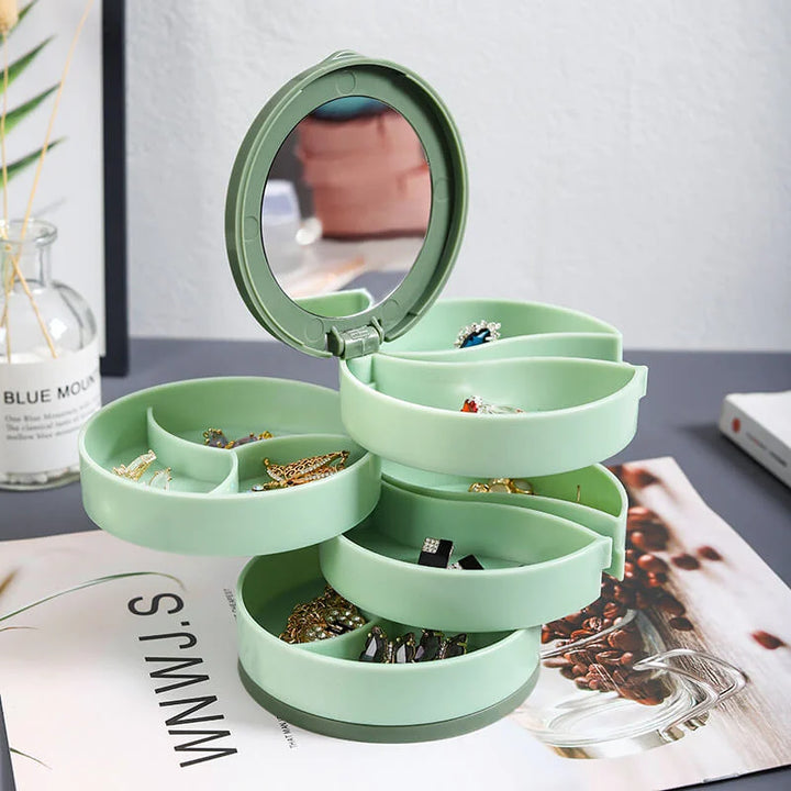 Skanto | Perfekt Gave-4 Lag Roterbar Smykkeoppbevaringsboks