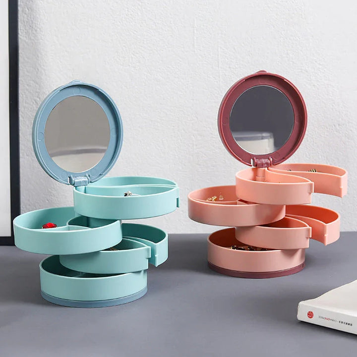 Skanto | Perfekt Gave-4 Lag Roterbar Smykkeoppbevaringsboks
